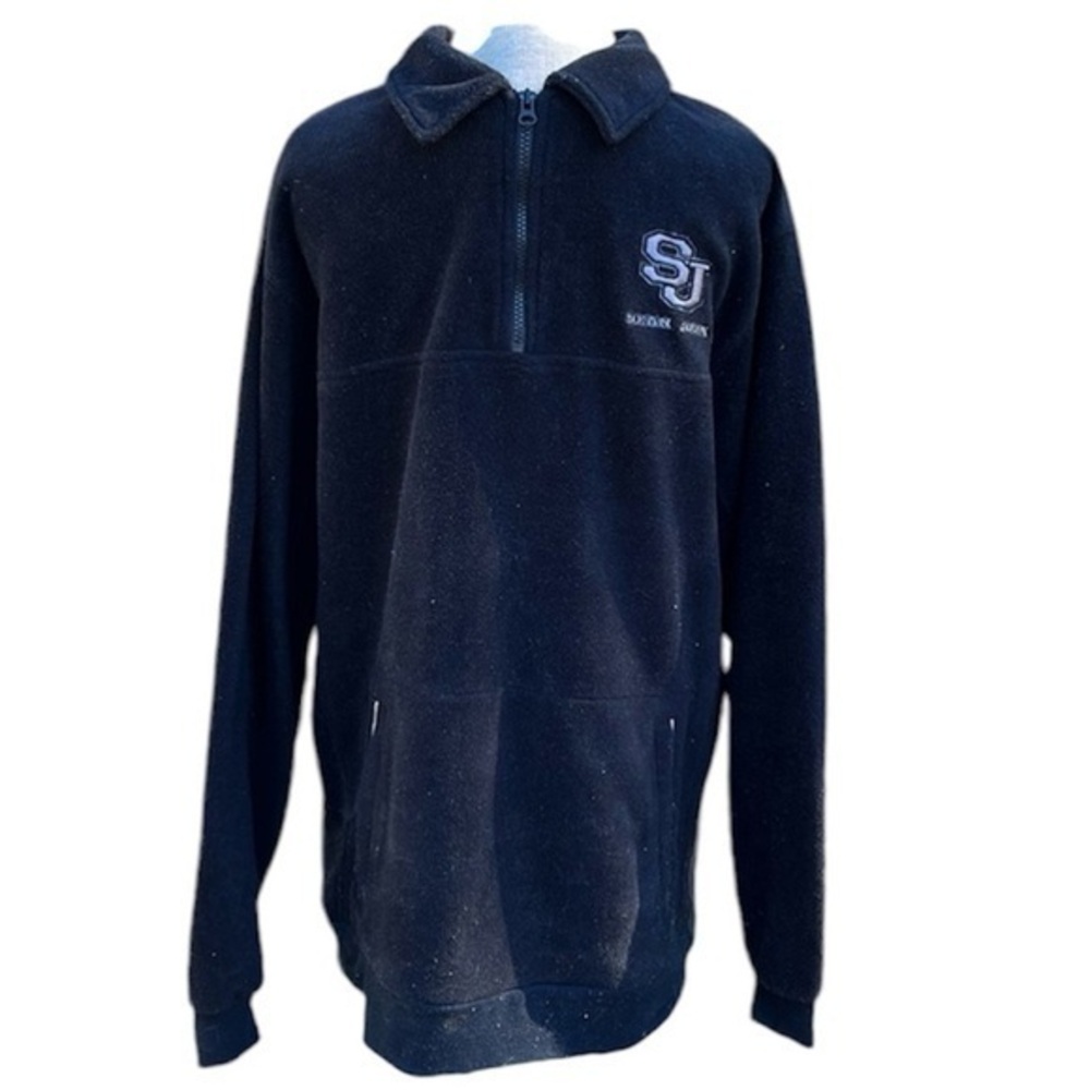 Sean John quarter zip fleece pullover, black,men’s size medium